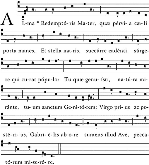 ALMA REDEMPTORIS MATER MUSIC SHEET NOTES