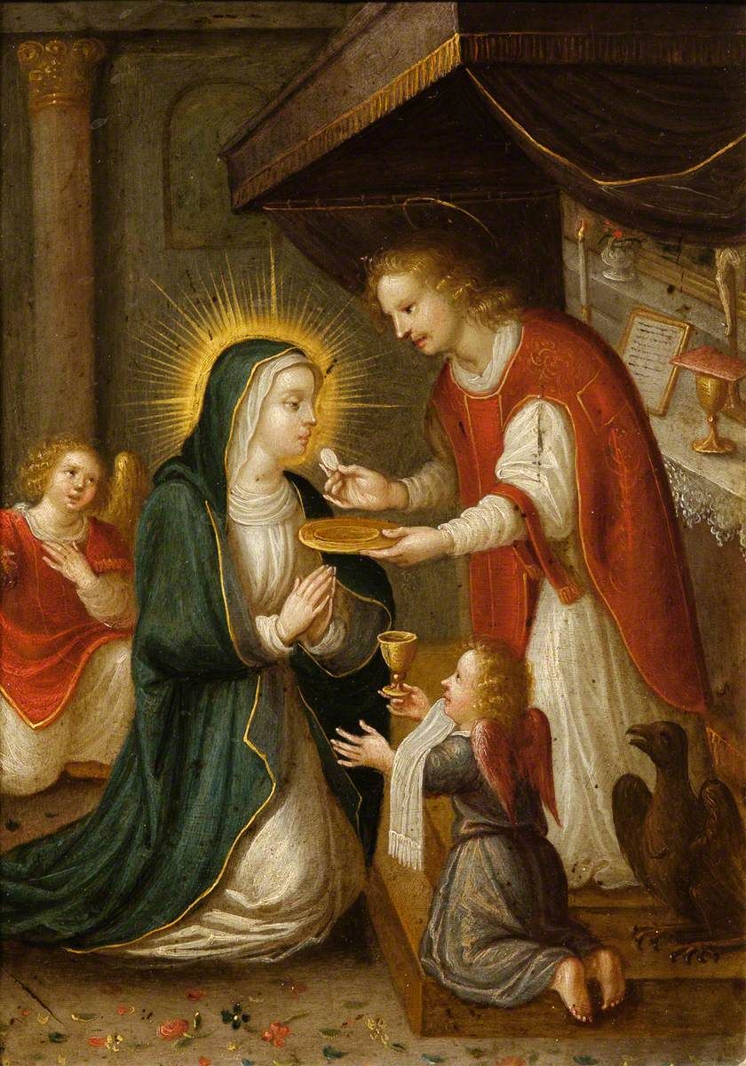 BVM RECEIVING COMMUNION FROM ST. JOHN